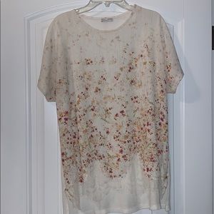 Zara floral crochet t shirt top